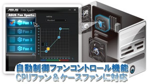 CPUファンとケースファンを制御できるファンコントローラー機能「Fan Xpert+」