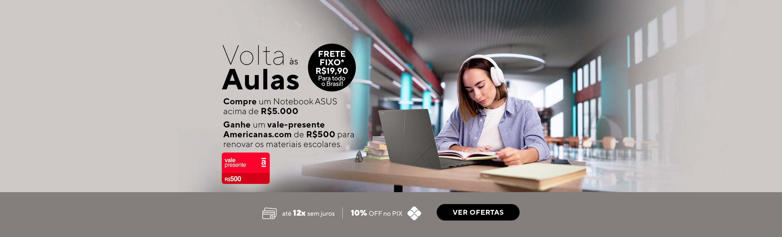 Promoção Volta às Aulas com frete fixo R$ 19,90