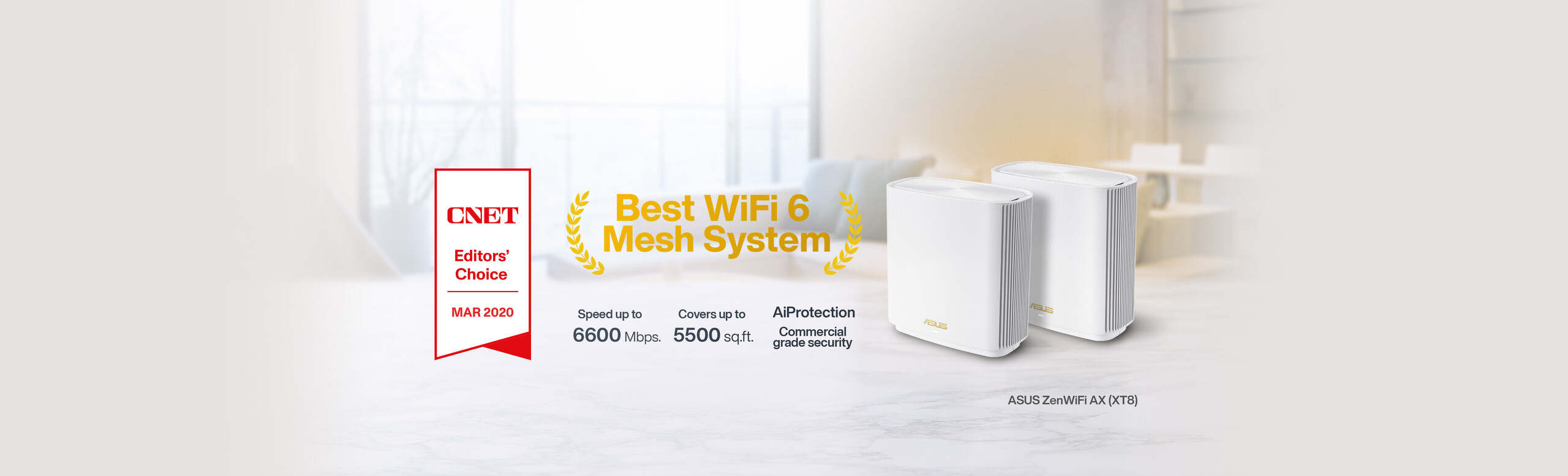 ASUS ZenWiFi AX (XT8) has won CNET Best Mesh WiFi 6 System