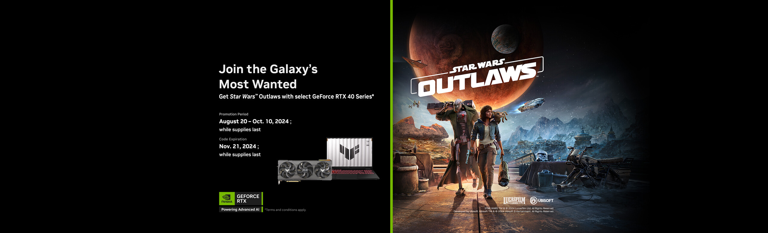 VGA Nvidia - Star wars outlaw bundle promo