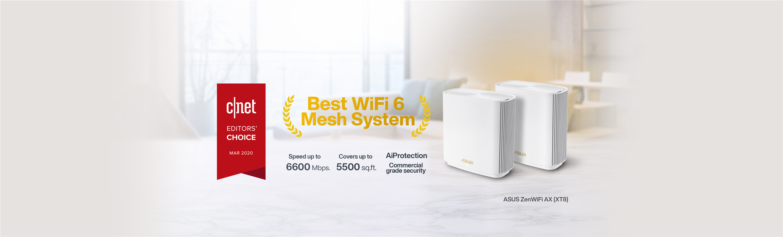 ASUS ZenWiFi AX (XT8) has won CNET Best Mesh WiFi 6 System