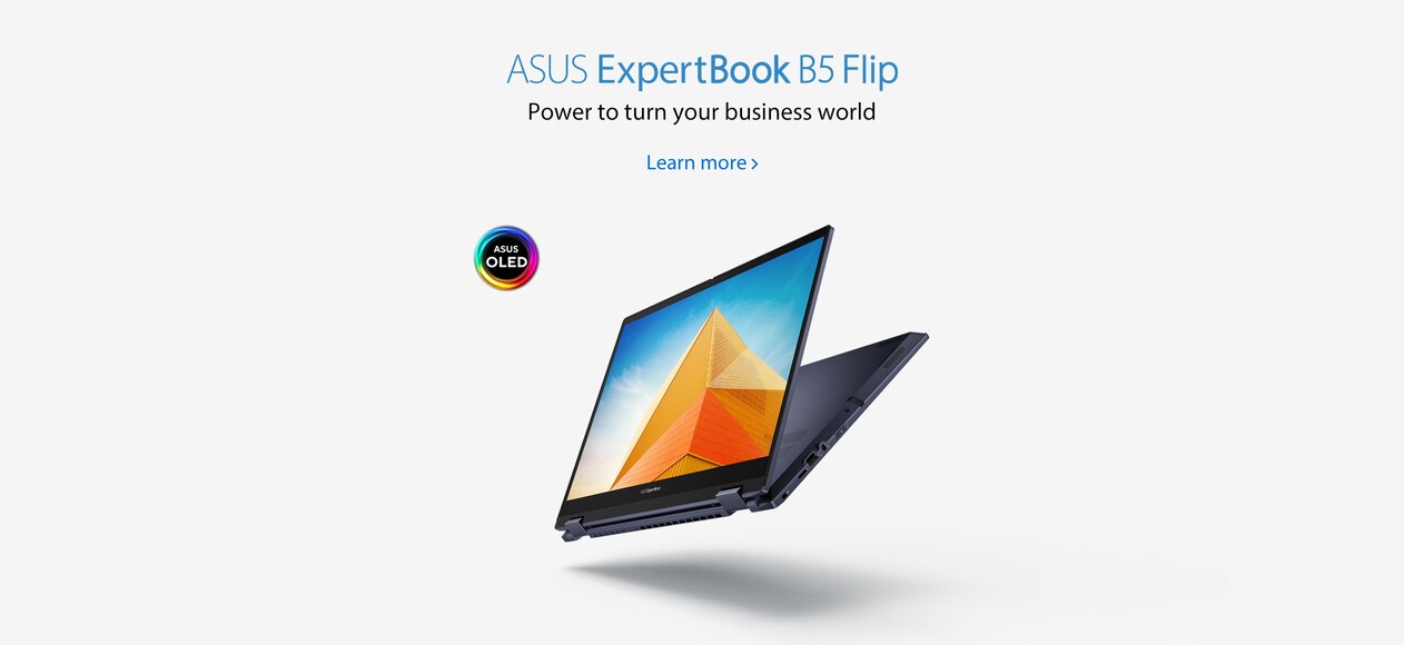 ASUS ExpertBook B5 Flip with ASUS OLED logo icon