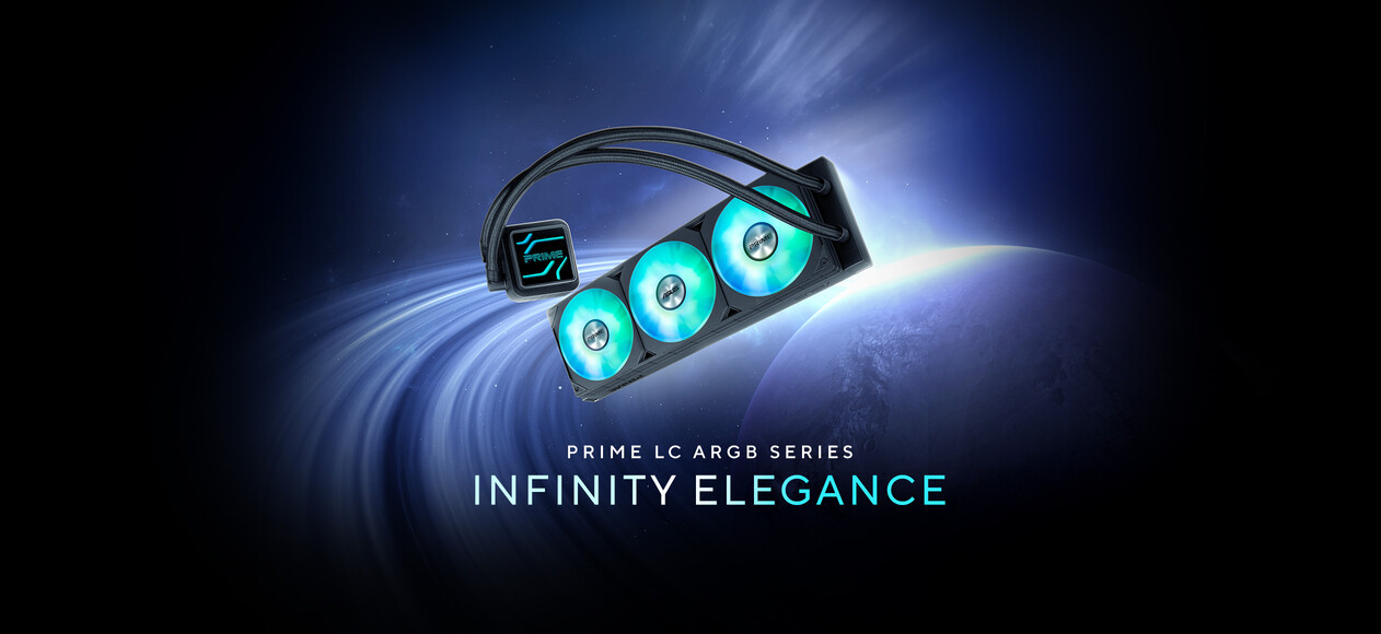 Prime LC 360 ARGB floats in the galaxy with infinite elegance