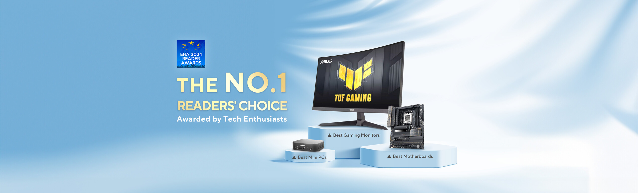 It's EHA Reader Awards 2024 which was voted by 20 million readers from European Hardware Association, and this year, we have 3 product categories been voted as the best, include MB, Gaming LCD, and Mini PCs.