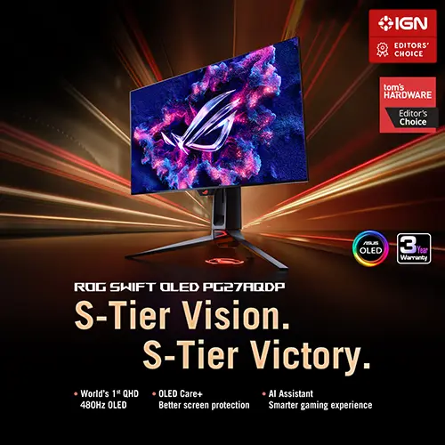 ROG Swift OLED PG27AQDP S-Tier Vision. S-Tier Victory.