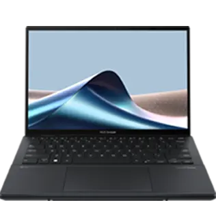 View of ASUS Zenbook DUO in laptop mode