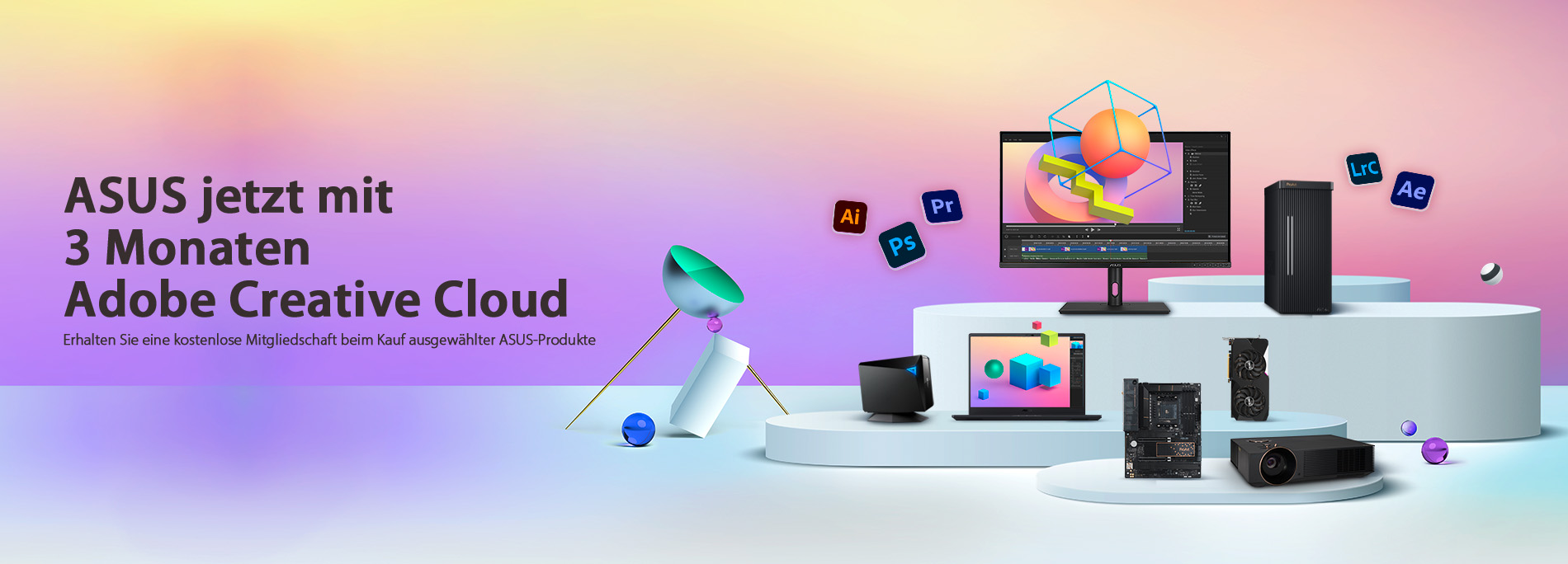 Jetzt 3 Monate Adobe Creative Cloud sichern mit ASUS (im Wert von $238.47)