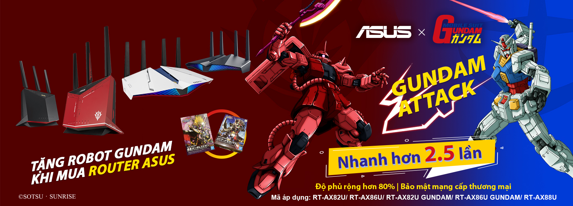 KHUYẾN MÃI ASUS ROUTER TẶNG GUNDAM