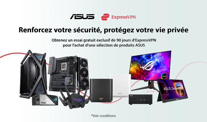 ASUS x ExpressVPN - Renforcez votre sécurité, protégez votre vie privée (région EMEA)