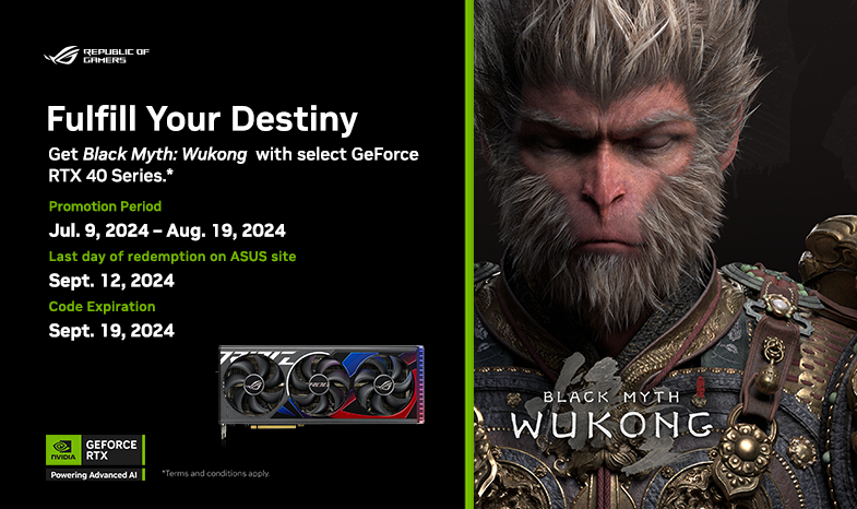 Fulfill Your Destiny – Get Black Myth: Wukong with select GeForce RTX 40 Series.*