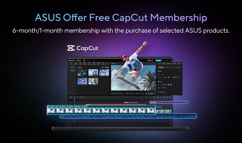 ASUS Offers Free CapCut Membership