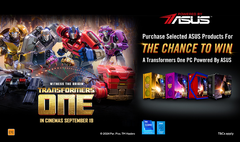 Purchase any eligible ASUS product and register for a chance to win a Transformers One PC Powered By ASUS