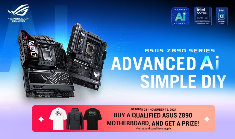 Receive limited edition ROG merchandise when you purchase select ASUS / ROG Z890 motherboards