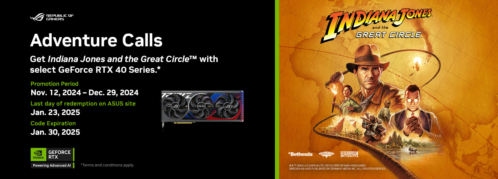 NVIDIA GeForce RTX 40 Series Game Bundle - The Indiana Jones and the Great Circle™ 