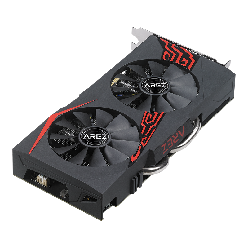 AREZ Expedition Radeon RX 570 graphics card, front angled view 