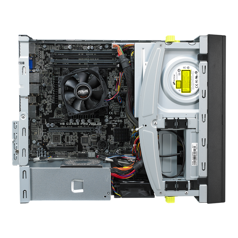 E500 G5 SFF workstation, open front view 