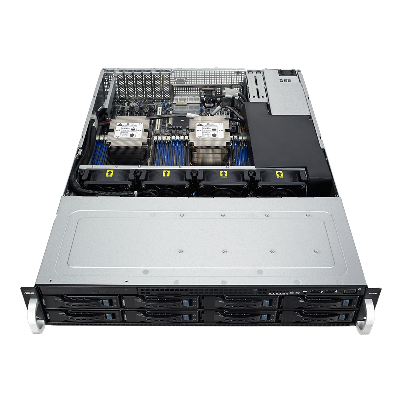 RS520-E9-RS8 server, open front view 