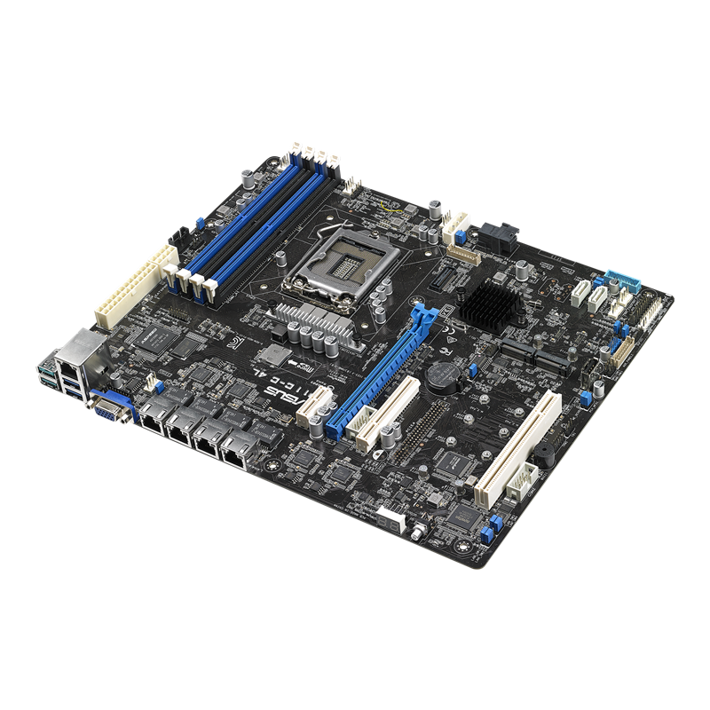 P11C-C/4L server motherboard, 45-degree front view