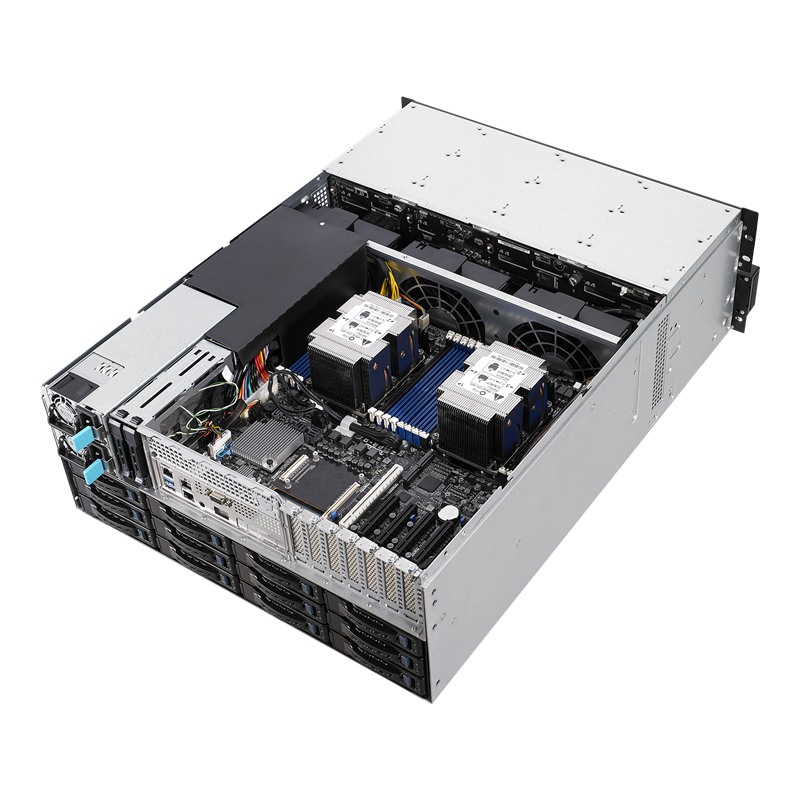 RS540-E9-RS36-E server, open left side view