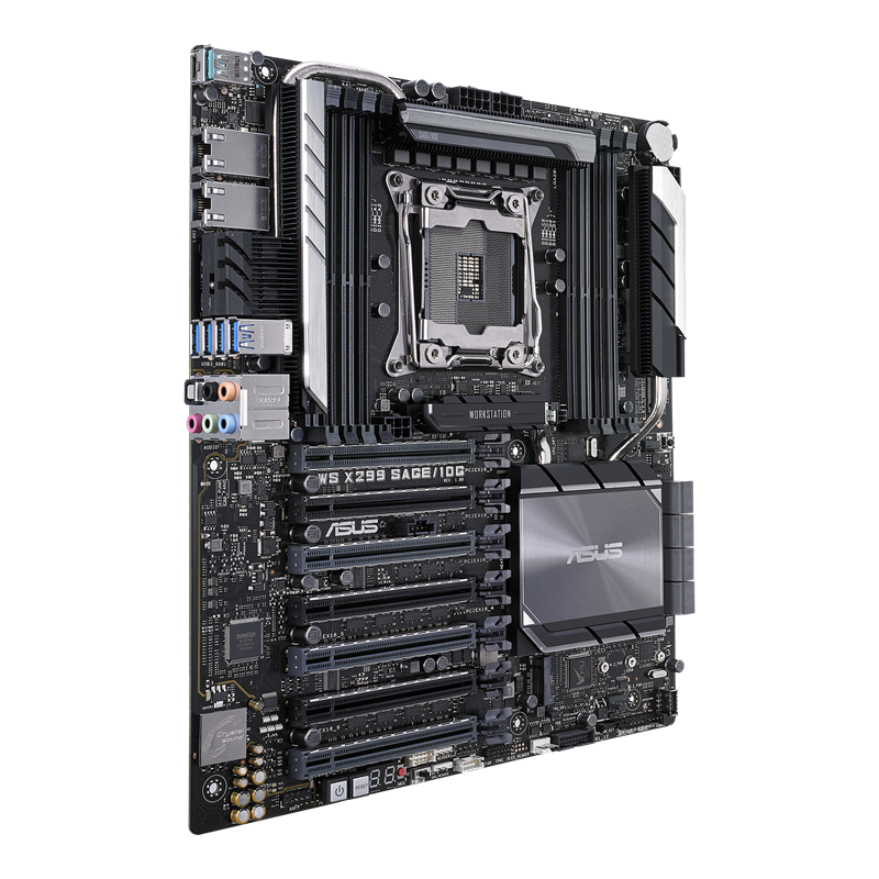 WS X299 SAGE/10G motherboard, right side view 
