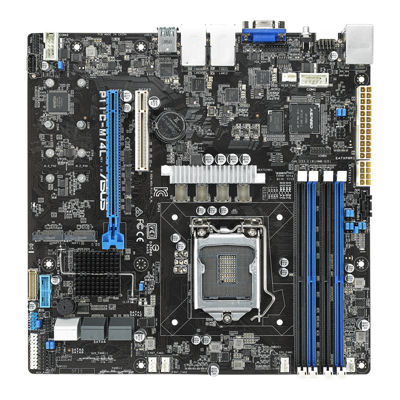 P11C-M/4L server motherboard, front view 