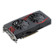 AREZ Expedition Radeon RX 570 graphics card, front angled view, highlighting the fans, I/O ports