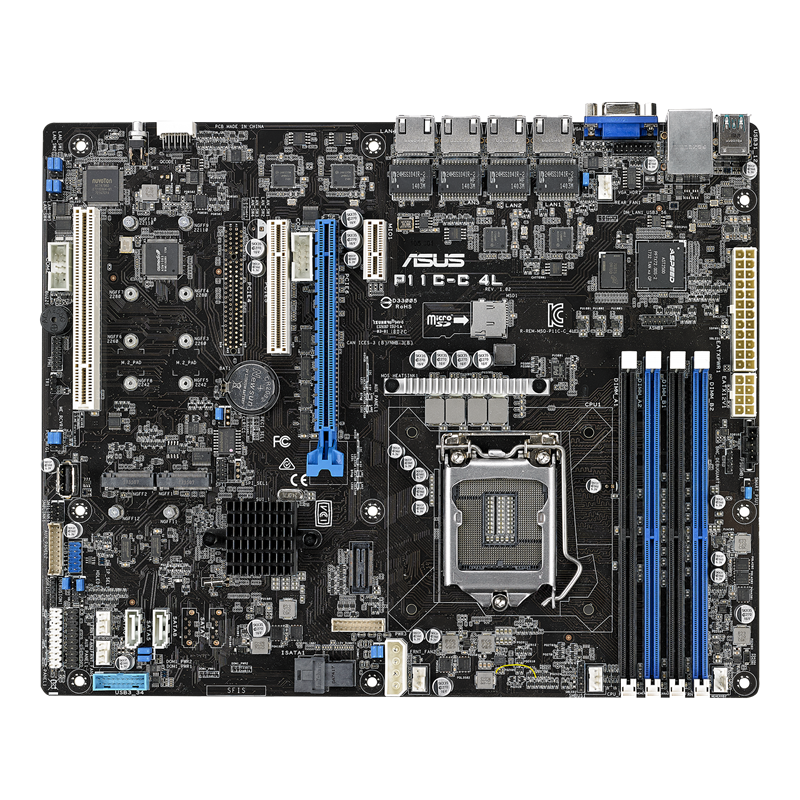 P11C-C/4L server motherboard, front view 