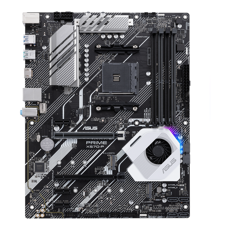 PRIME X570-P/CSM motherboard, front view 