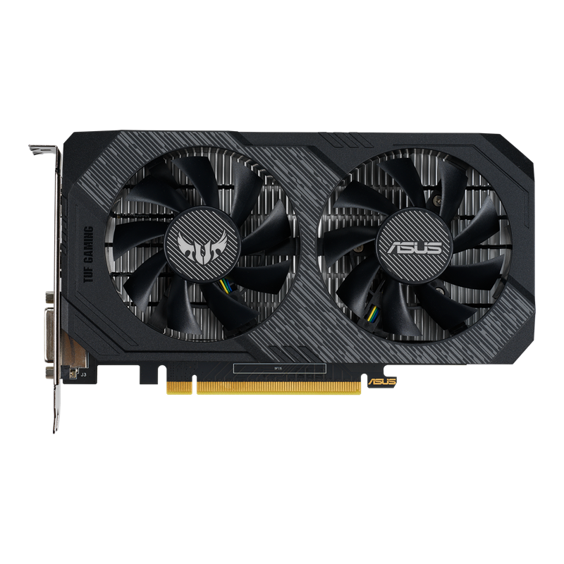 ASUS TUF Gaming GeForce GTX 1650 OC edition 4GB GDDR5 graphics card, front view
