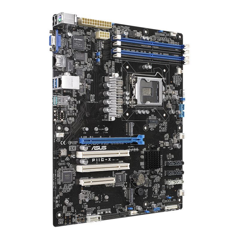 P11C-X server motherboard, right side view