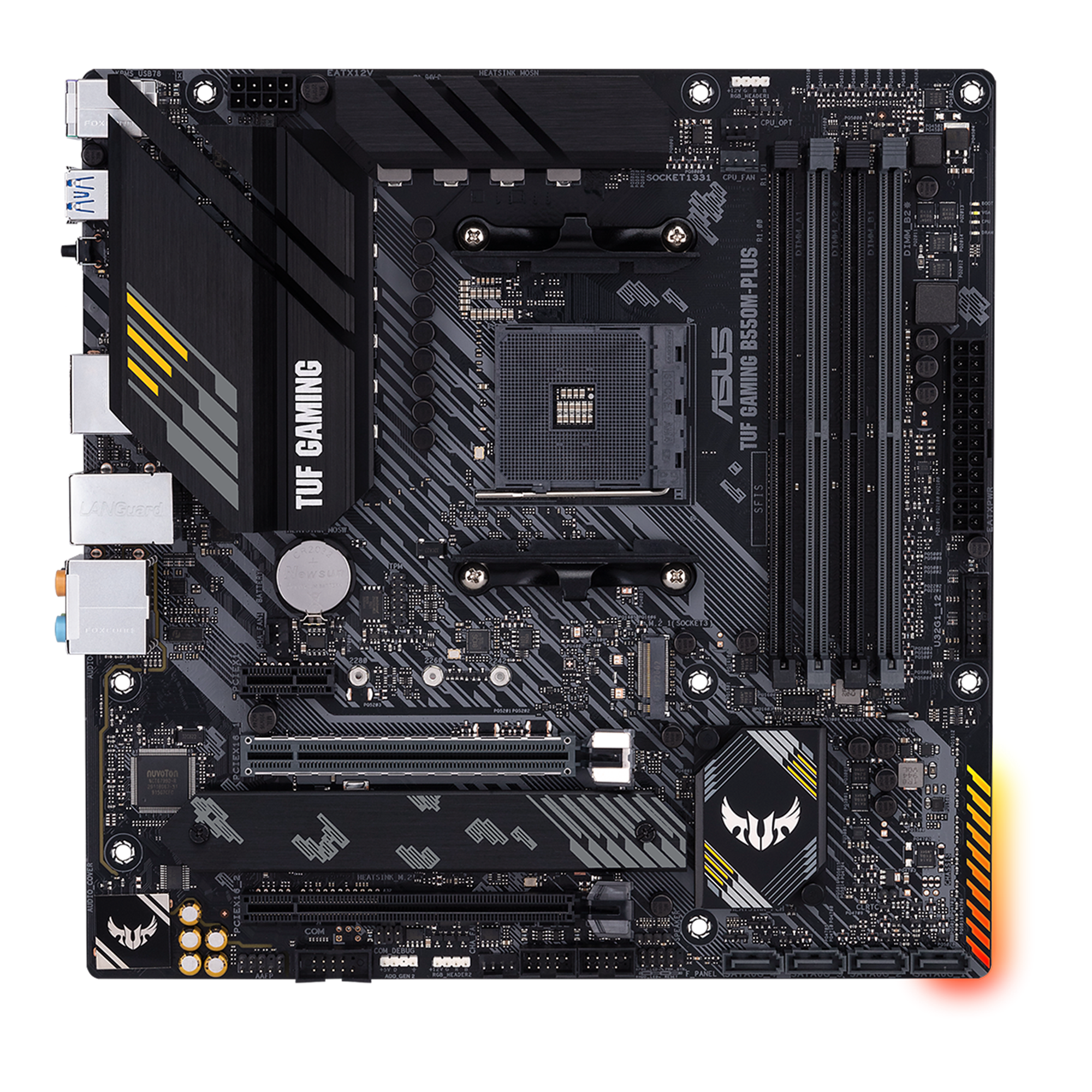  ASUS TUF GAMING B550M-PLUS WiFi II AMD AM4 (3rd Gen Ryzen)  microATX motherboard (PCIe 4.0, WiFi 6 2.5Gb LAN, BIOS FlashBack, HDMI 2.1,  USB 3.2 Gen 2, Addressable Gen 2 RGB