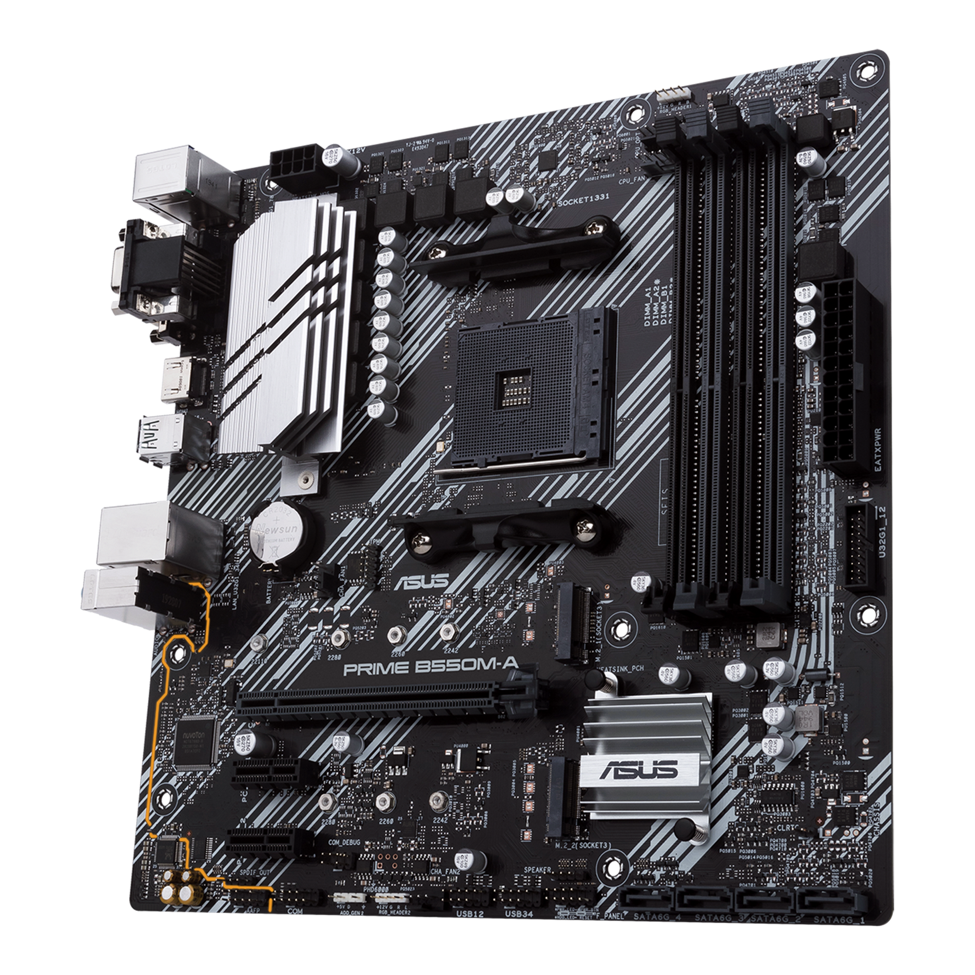 ASUS Prime B550M-A WiFi AMD AM4 Zen 3 Ryzen 5000 & 3rd Gen Ryzen Micro ATX  Motherboard (PCIe 4.0, WiFi 6, ECC Memory, 1Gb LAN, HDMI 2.1/D-Sub