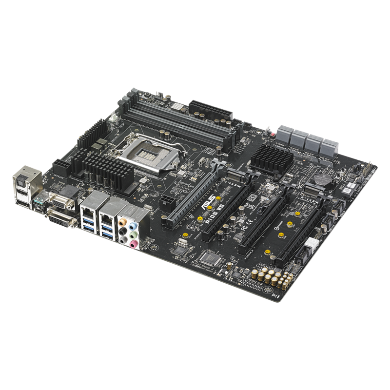P10S WS motherboard, 45-degree right side view 