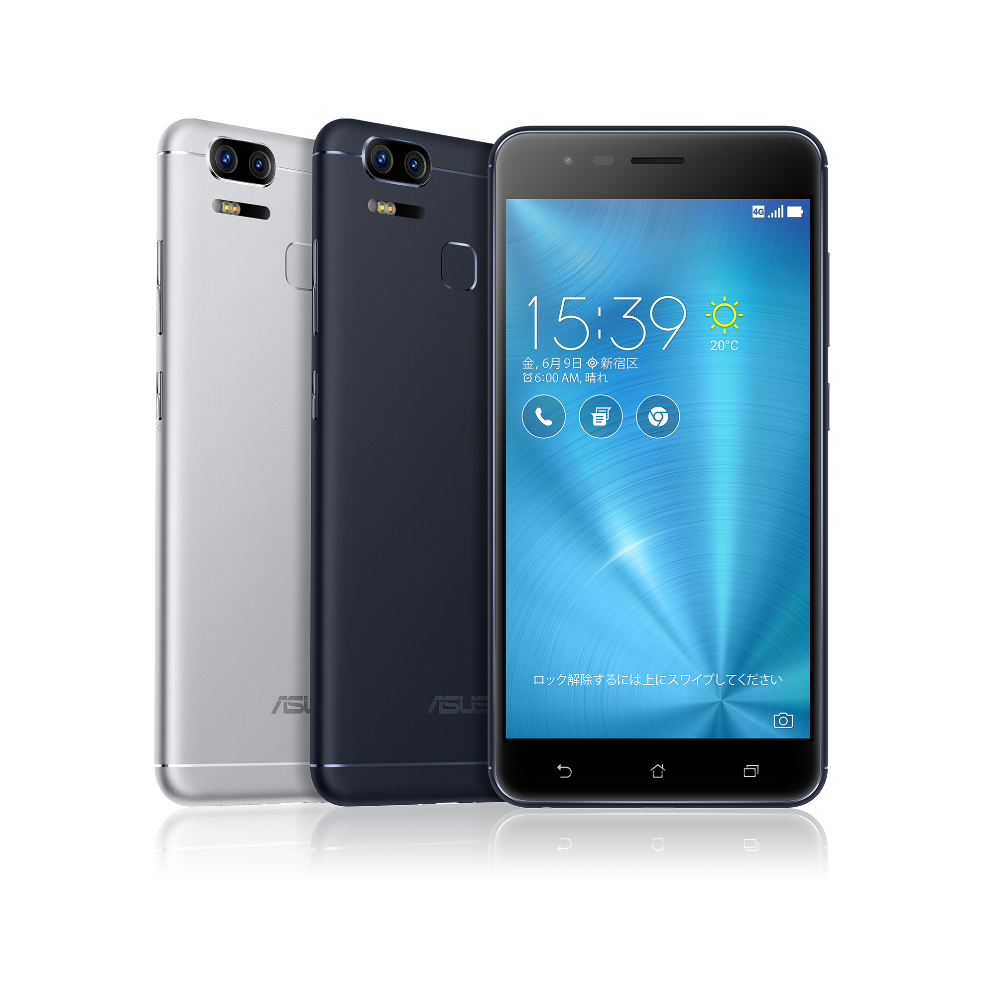 2台 Zenfone Zoom S SIMフリー ZE553KL-SL64S4-