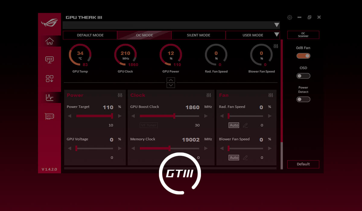 GPU Tweak III Interface