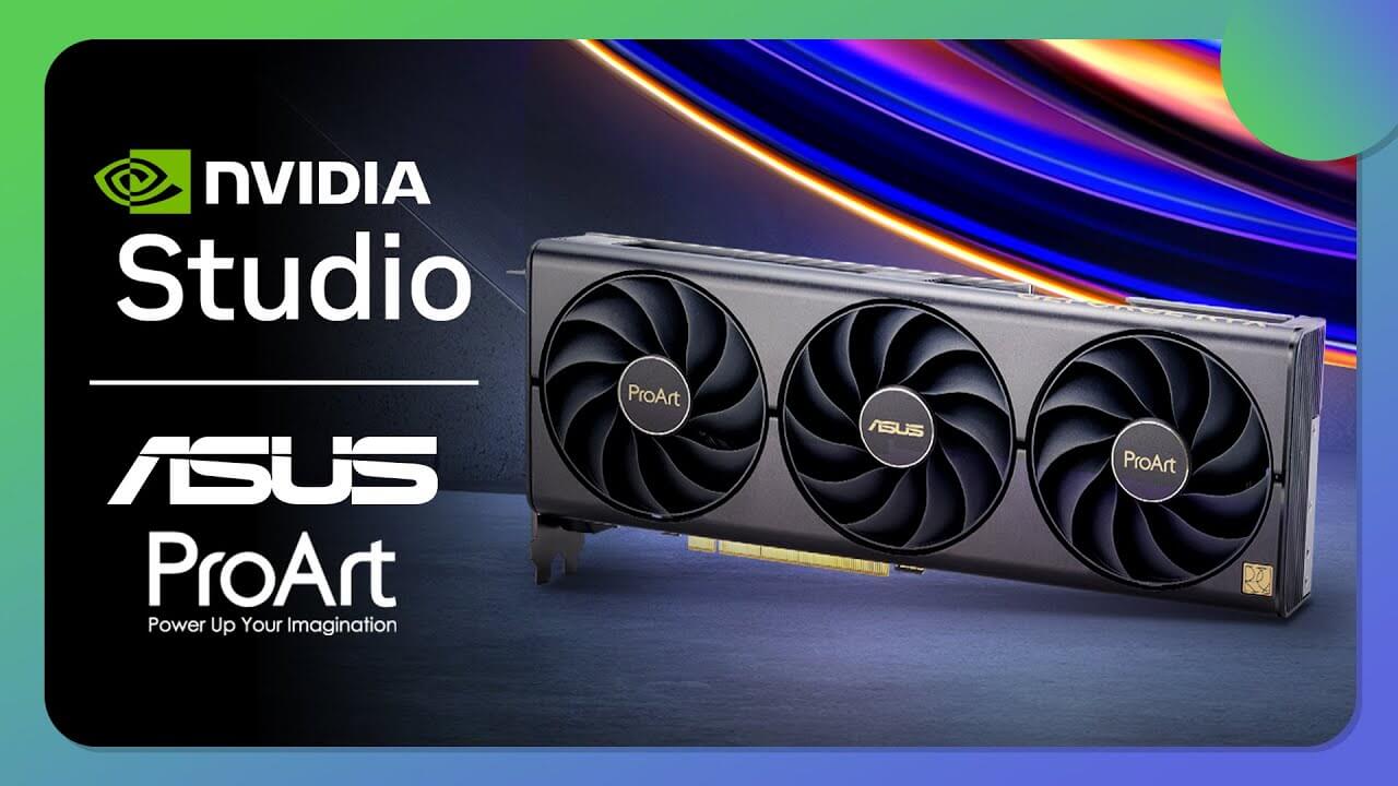 ProArt 40 serisi graphics card with NVIDIA Studio and ASUS ProArt logos