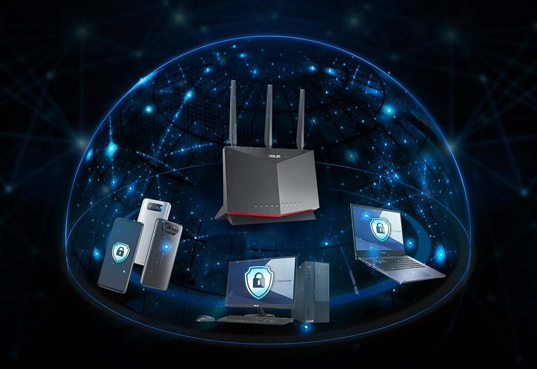 Väčšina routerov ASUS obsahuje technológiu AiProtection od spoločnosti Trend Micro™, ktorá zabezpečuje ochranu každého zariadenia vo vašej podnikovej sieti.