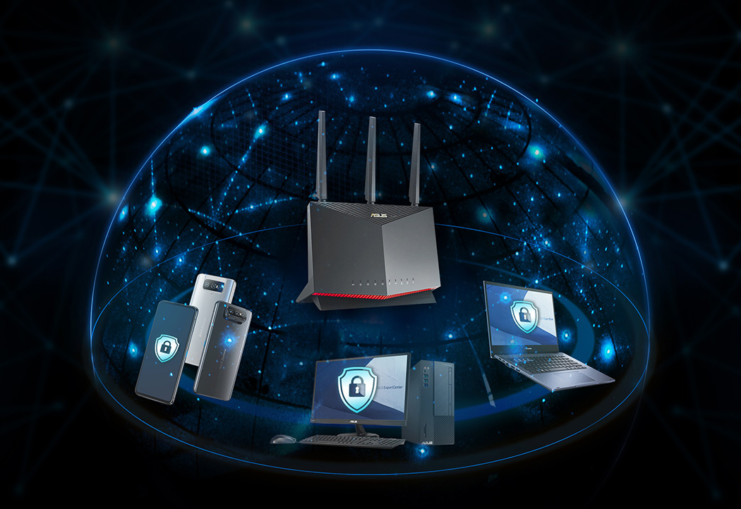 Most ASUS routers include AiProtection technology powered by Trend Micro™, which ensures that every device on your business network is protected