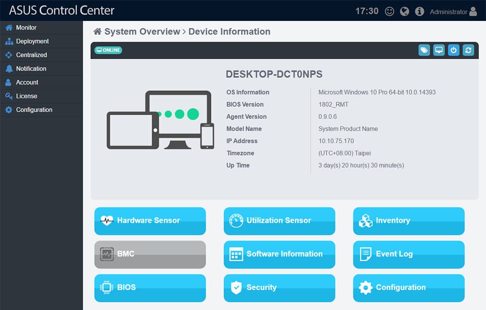 ASUS Control hardware & software monitoring