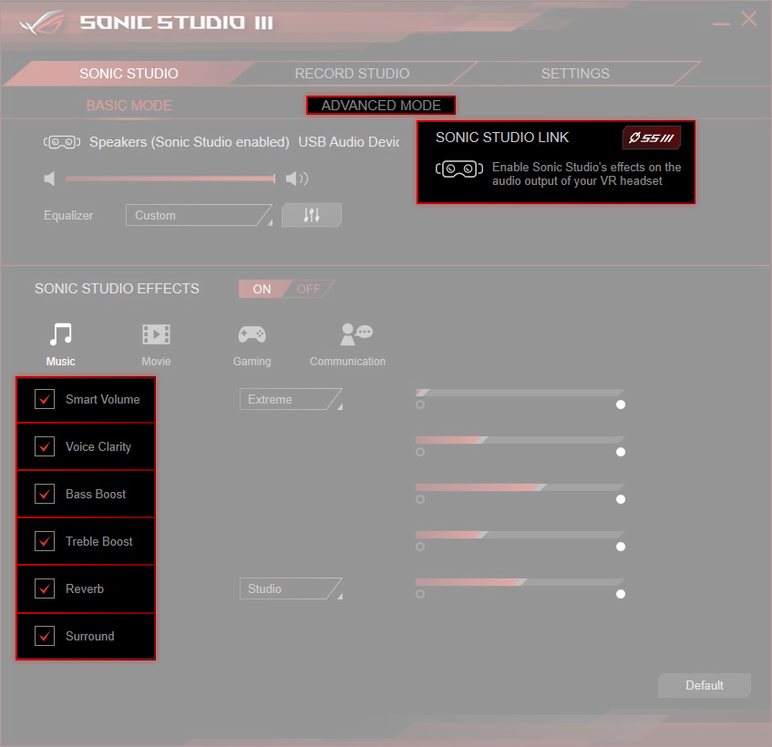 Sonic Studio III Audio Station UI