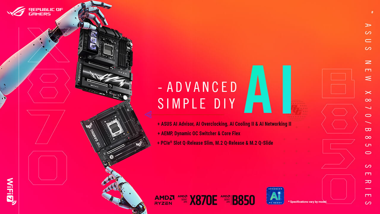 B840 and B850 motherboard banner