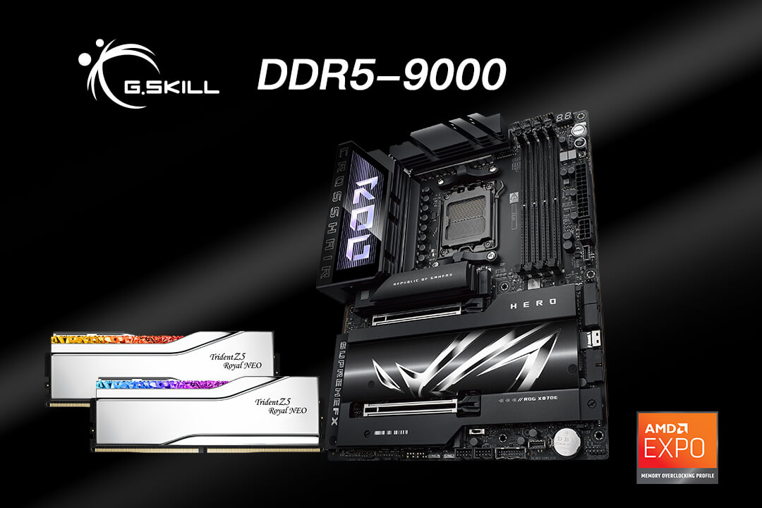 G.SKILL Reaches DDR5-9000 48GB (24GBx2) Overclocked Memory Kit banner