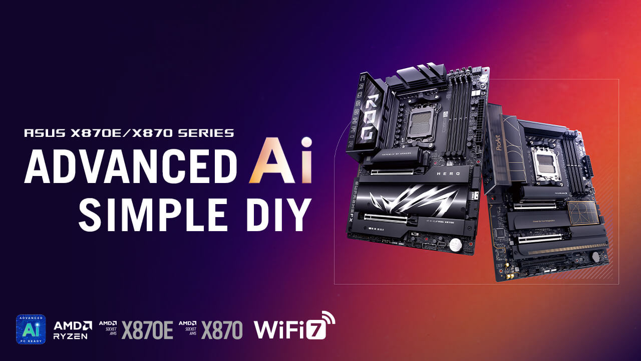 Banner do alinhamento de motherboards ASUS X870E/X870