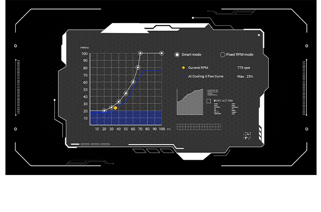 Illustratie van AI Cooling II-technologie