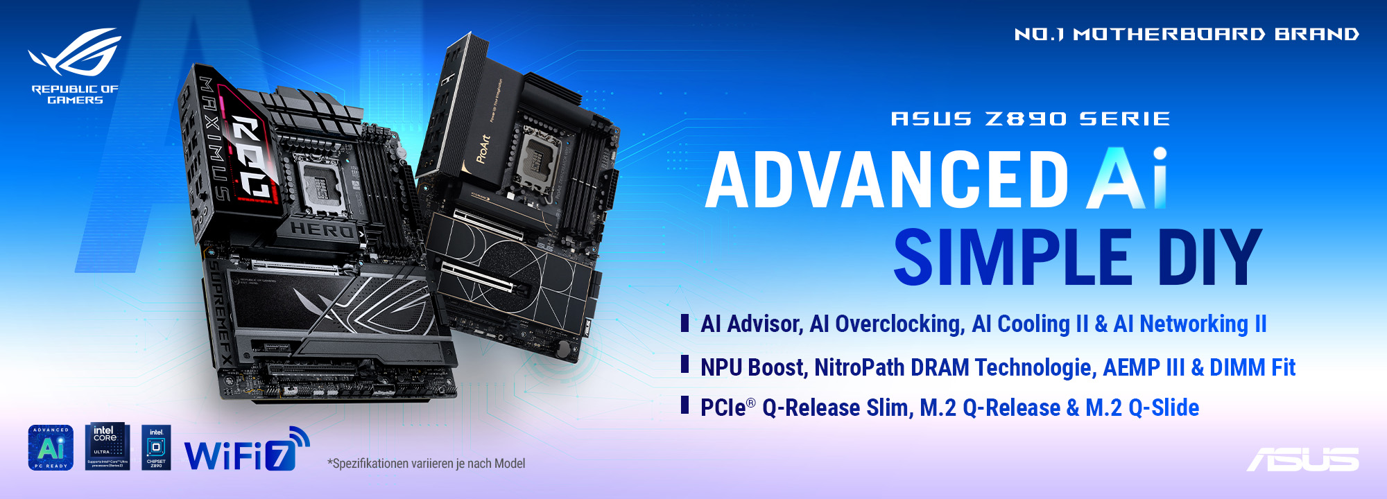 ASUS Z890 Mainboard Lineup-Banner