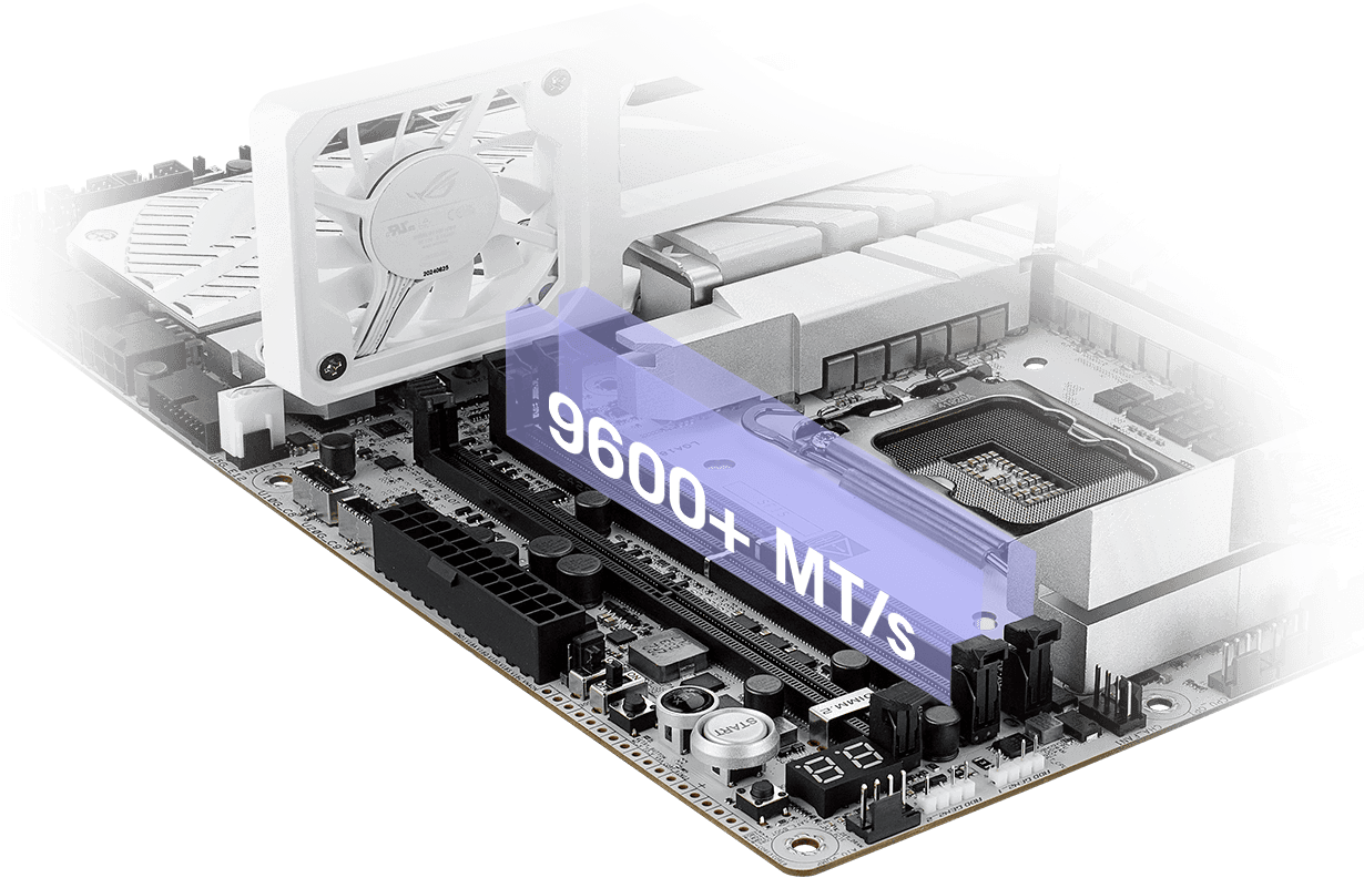 Ilustracja wydajności DDR5 na płycie głównej ROG Maximus Z890 Apex