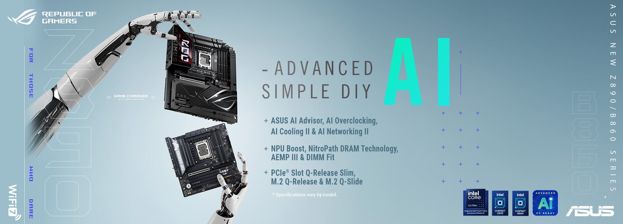 ASUS Z890 motherboard lineup banner