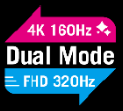 Dual mode 4K 160Hz FHD 320Hz icon