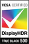 VESA certified DisplayHDR True black 500 logo